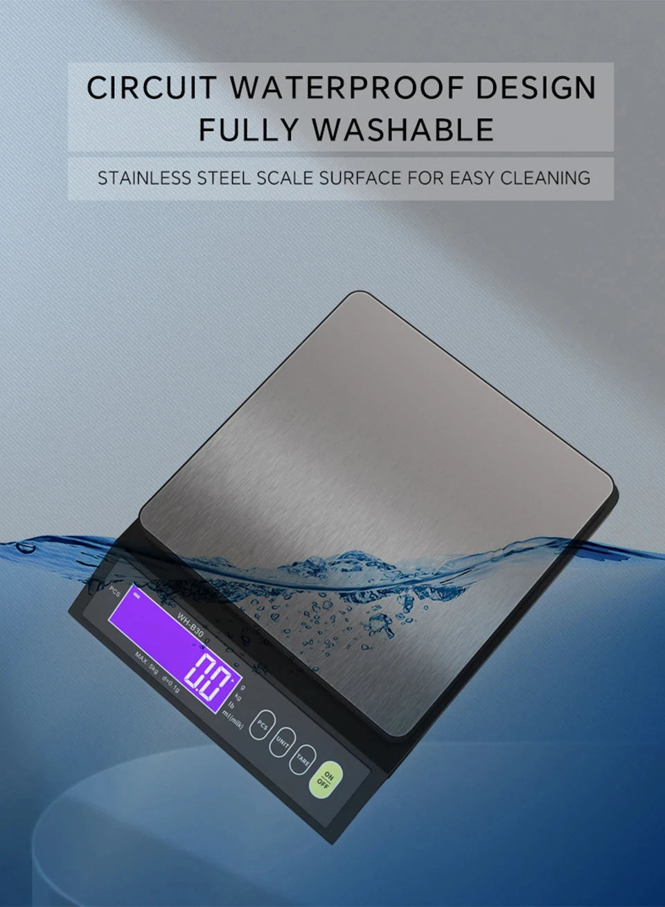 USB-Rechargeable Digital Kitchen Scale - Capacity Options