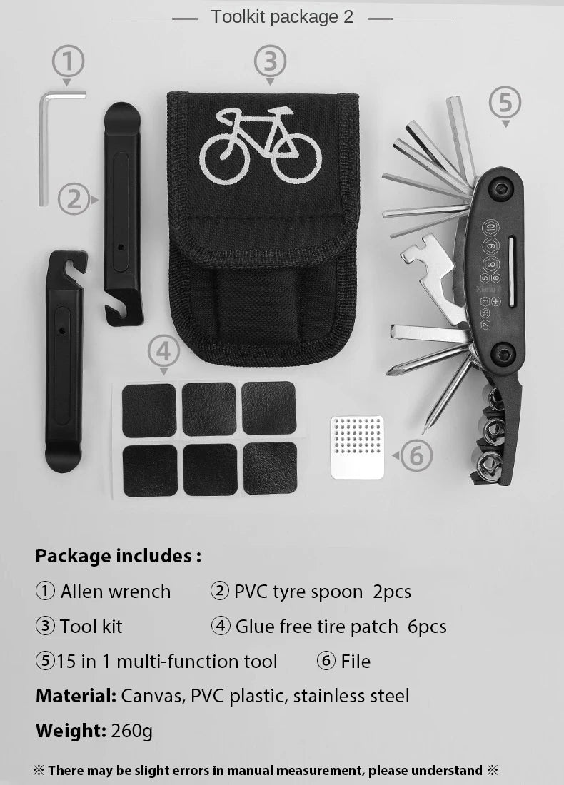 Portable Bicycle Repair Tool Kit - Options