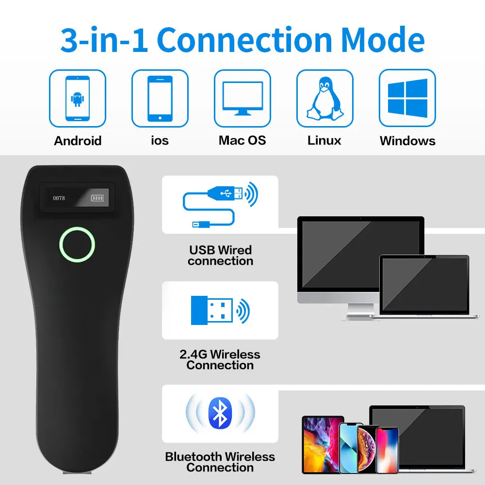 Pocket Bluetooth 2D Barcode Scanner