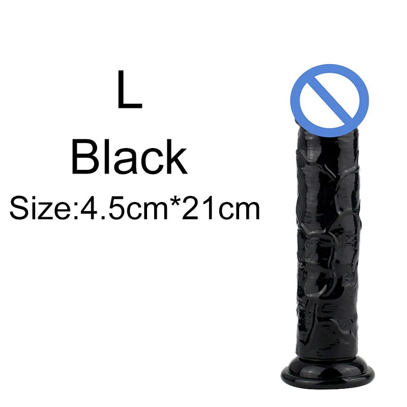 Non-Electric TPE Adult Toy with Suction Base – Size Options