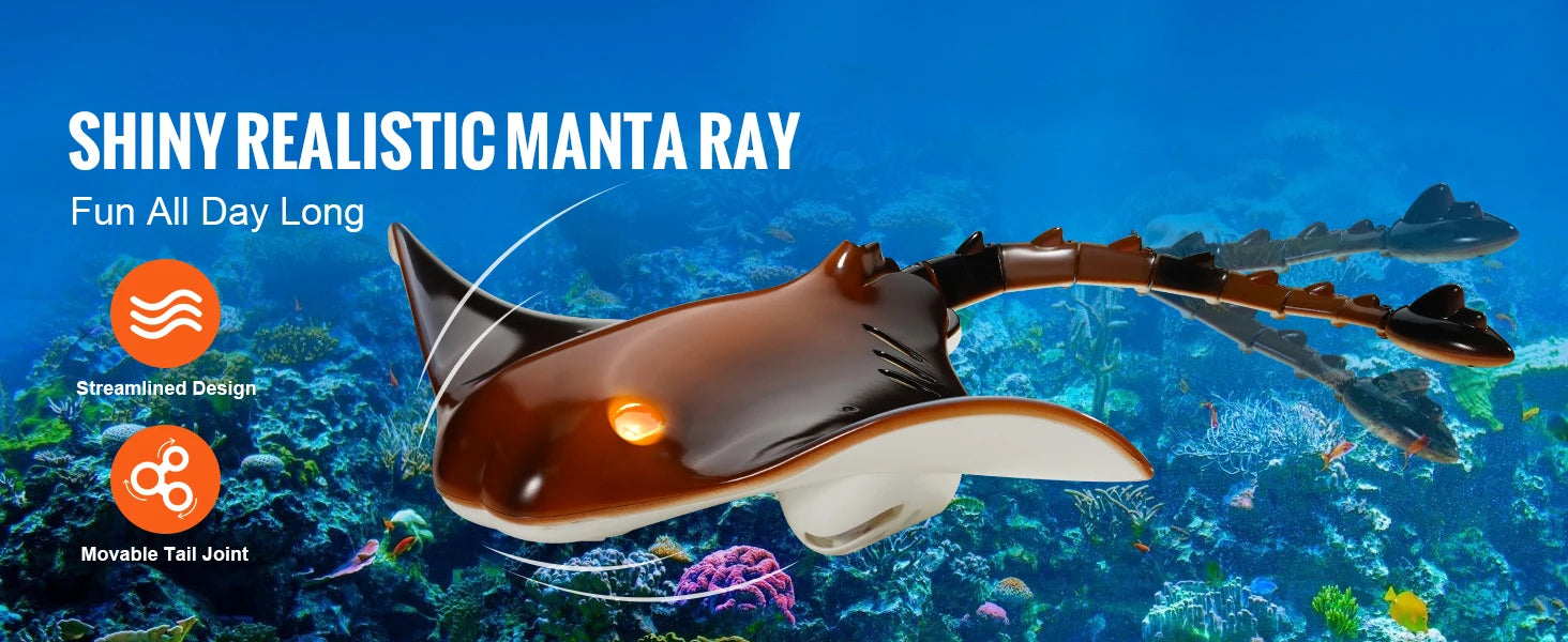 Jouet aquatique télécommandé RC Manta Ray avec double hélice