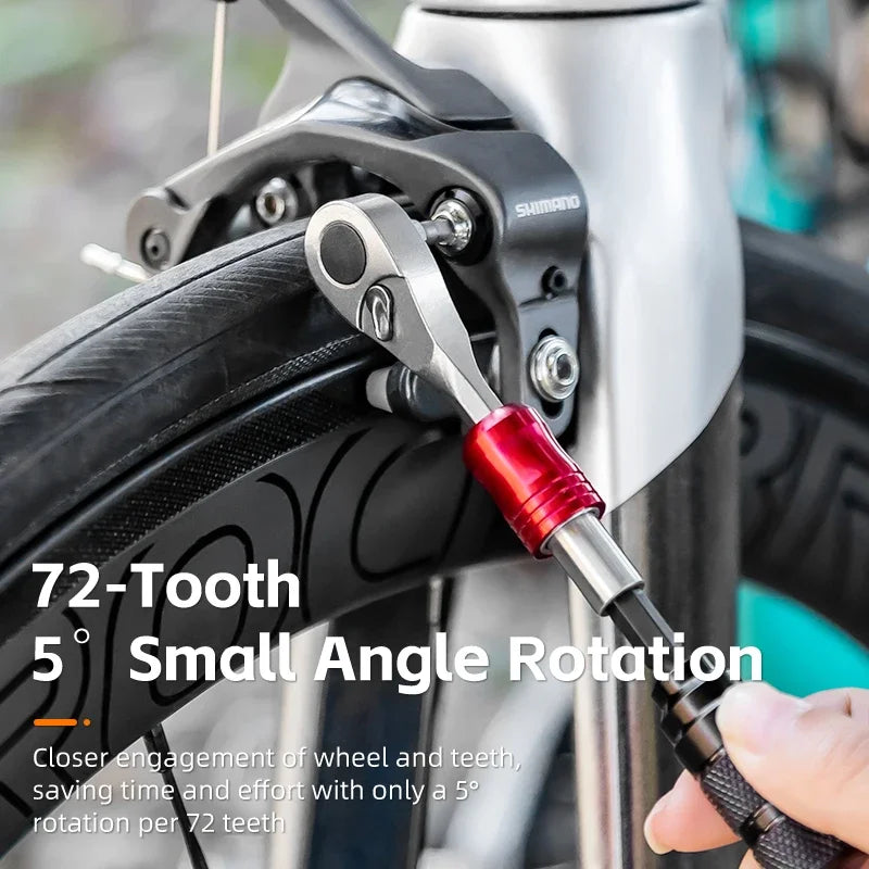 72 Tooth Bike Ratchet Wrench Tool Set Lightweight Repair Kit