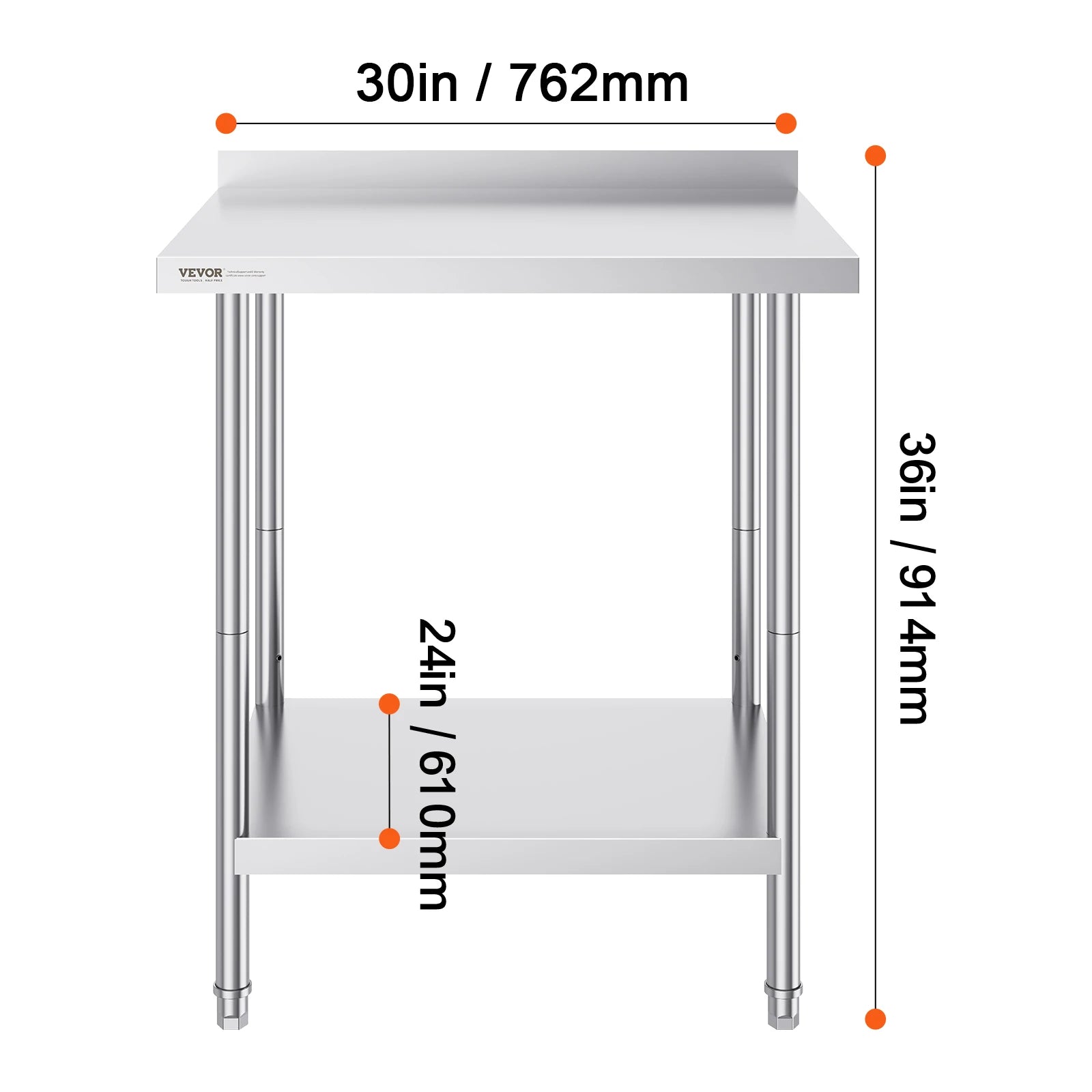 Stainless Steel Work Table 24x36 Adjustable Shelf Food Prep Station