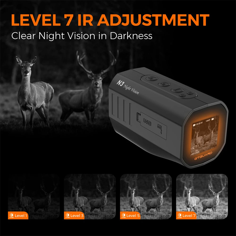 GTGUARD N3 1080P Night Vision Monocular with 5X Zoom