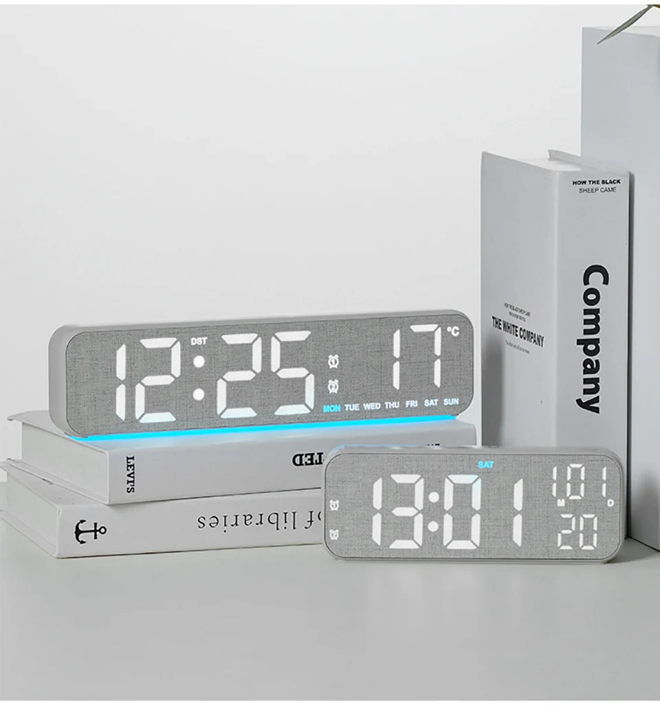 Wood-Style Digital Dual Alarm Clock