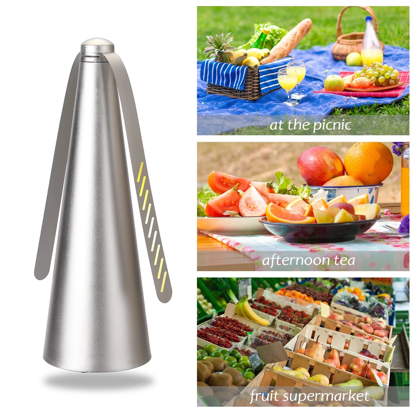 Outdoor Multifunctional Fly Repellent 360° Rotation Fan-type Food Protector Pest Drive Away Table Fan