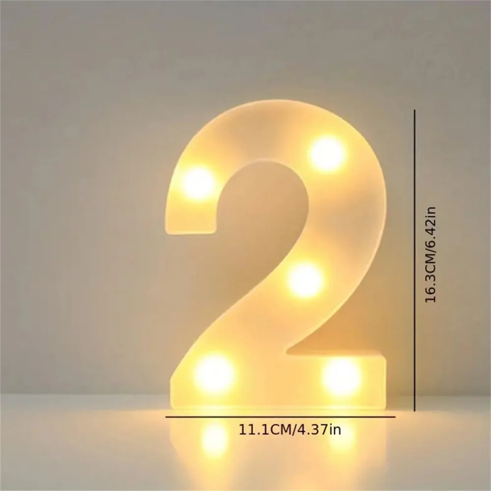 Varmhvit LED-bokstav- eller tallampe