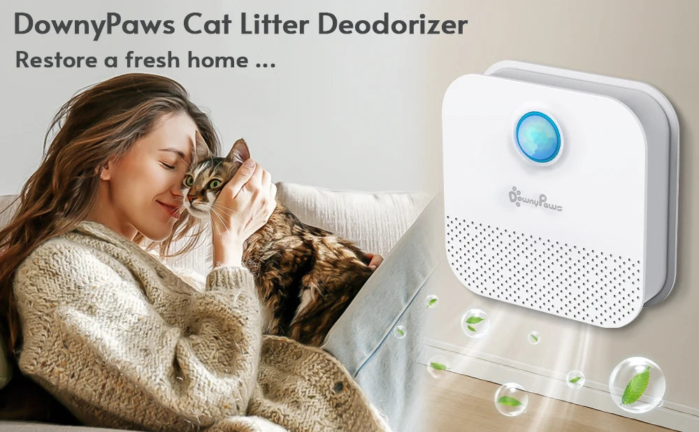DownyPaws 4000mAh Smart Cat Odor Purifier For Cat Litter Box Deodorizer Pet Toilet Air Purifier Dog Cat Litter Deodorant 