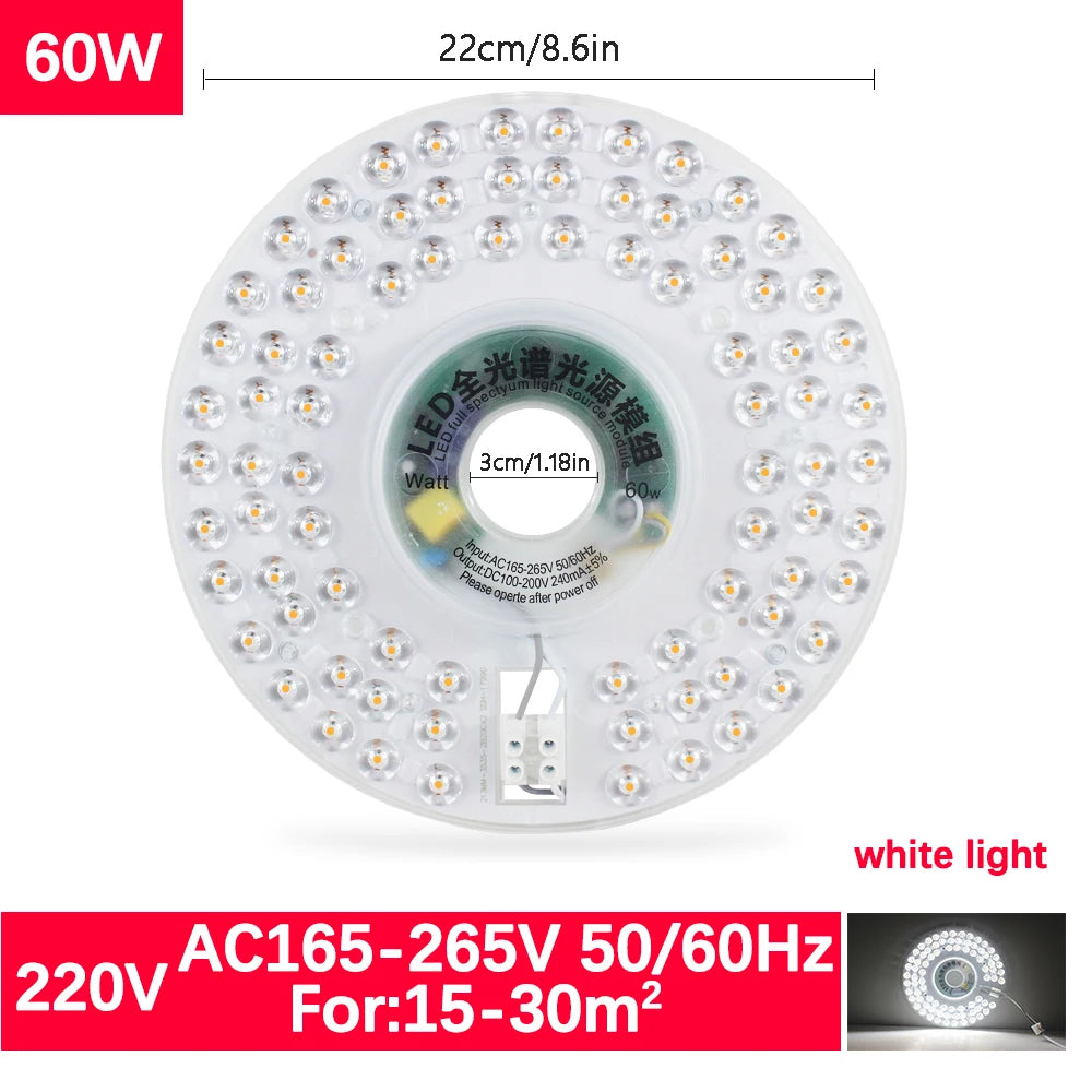 Módulo de substituição para luz de teto LED redonda