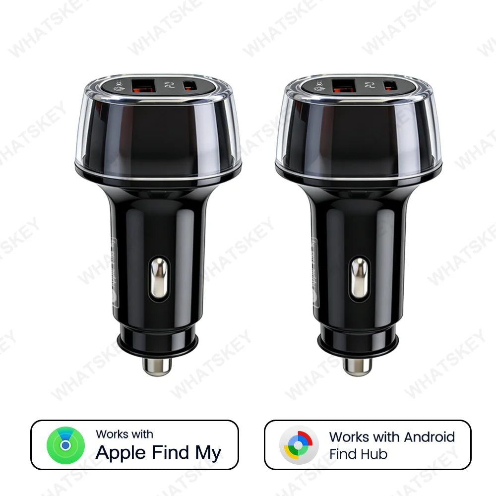 Car Charge GPS Locator Tracker 30W USB Phone Charger Fast Charging Type C QC3.0 Works with iOS Find My APP,Google,Android