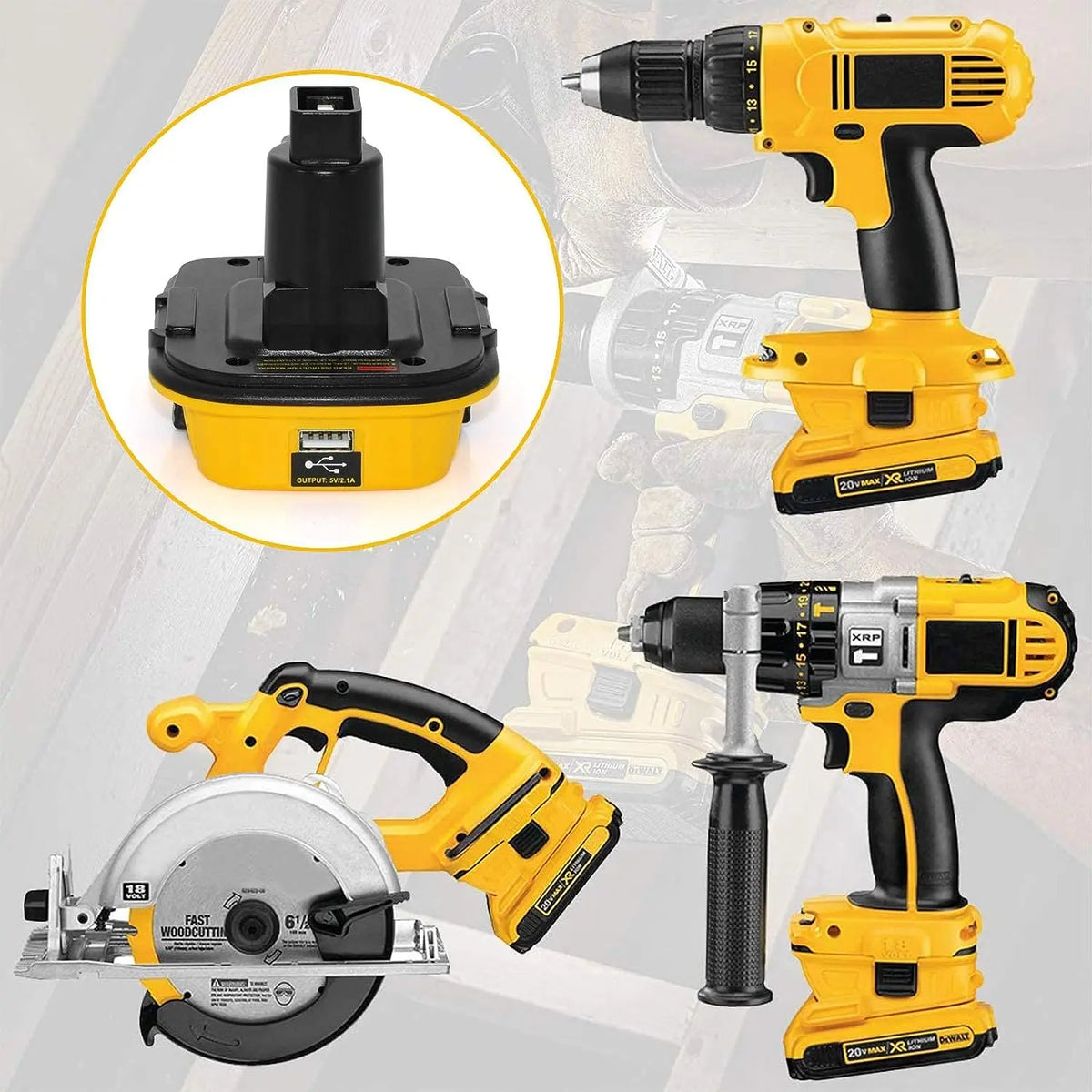 Adaptér DCA1820 pro 20V akumulátory a nářadí DeWalt 18V