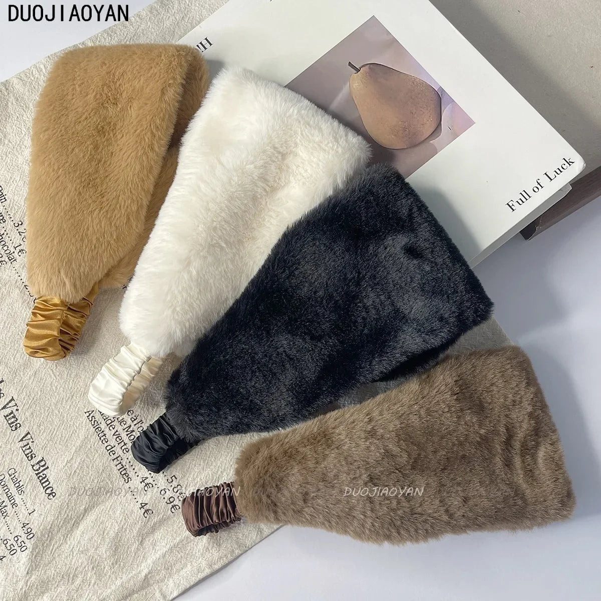 Autumn Winter Elastic Wide Edge Rabbit Fur Hairband