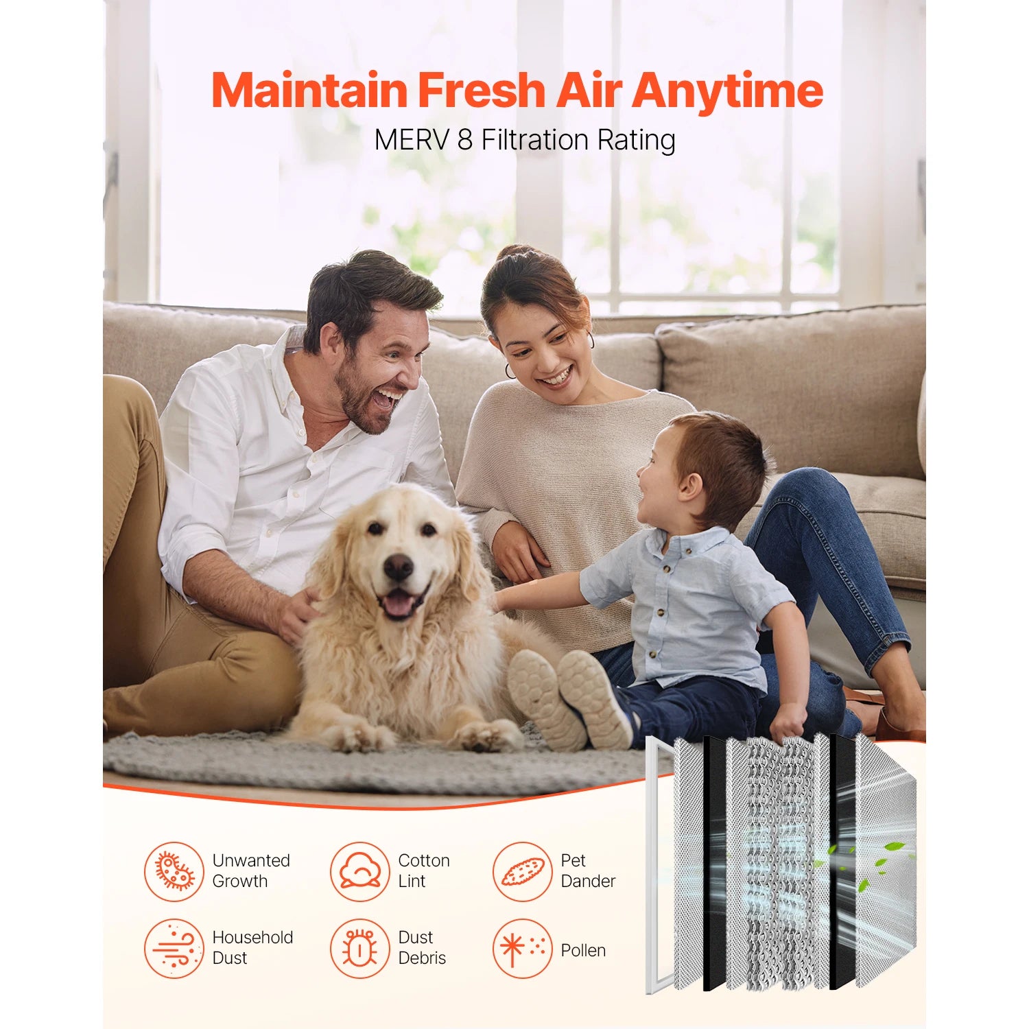 SucceBuy Electrostatic Air Filter Washable & Reusable Aluminum AC/HVAC Furnace Filter MERV 8 Long Lifetime Home or Office