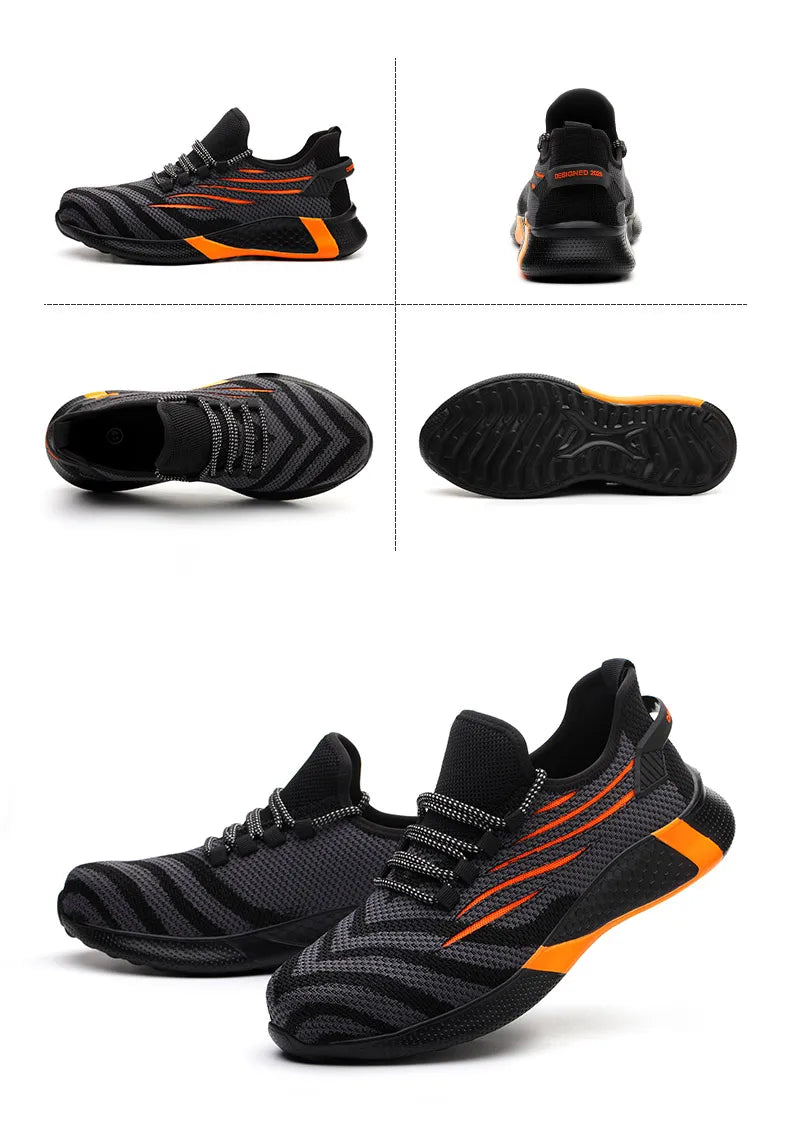 Men Work Safety Shoes Anti-puncture Working Sneakers Male Indestructible Work Shoes Men Boots Lightweight Men Shoes Safety Boots 