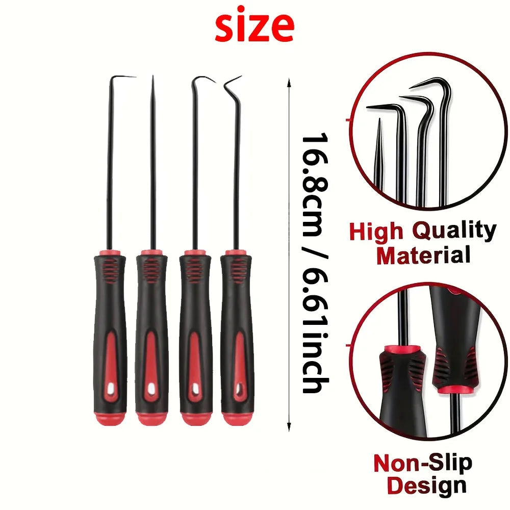 10/4Pcs Precision Pick and Hook Set, Car Auto Oil Seal/O-Ring Seal Gasket Pick Mini Precision Hooks Professional Puller Remover