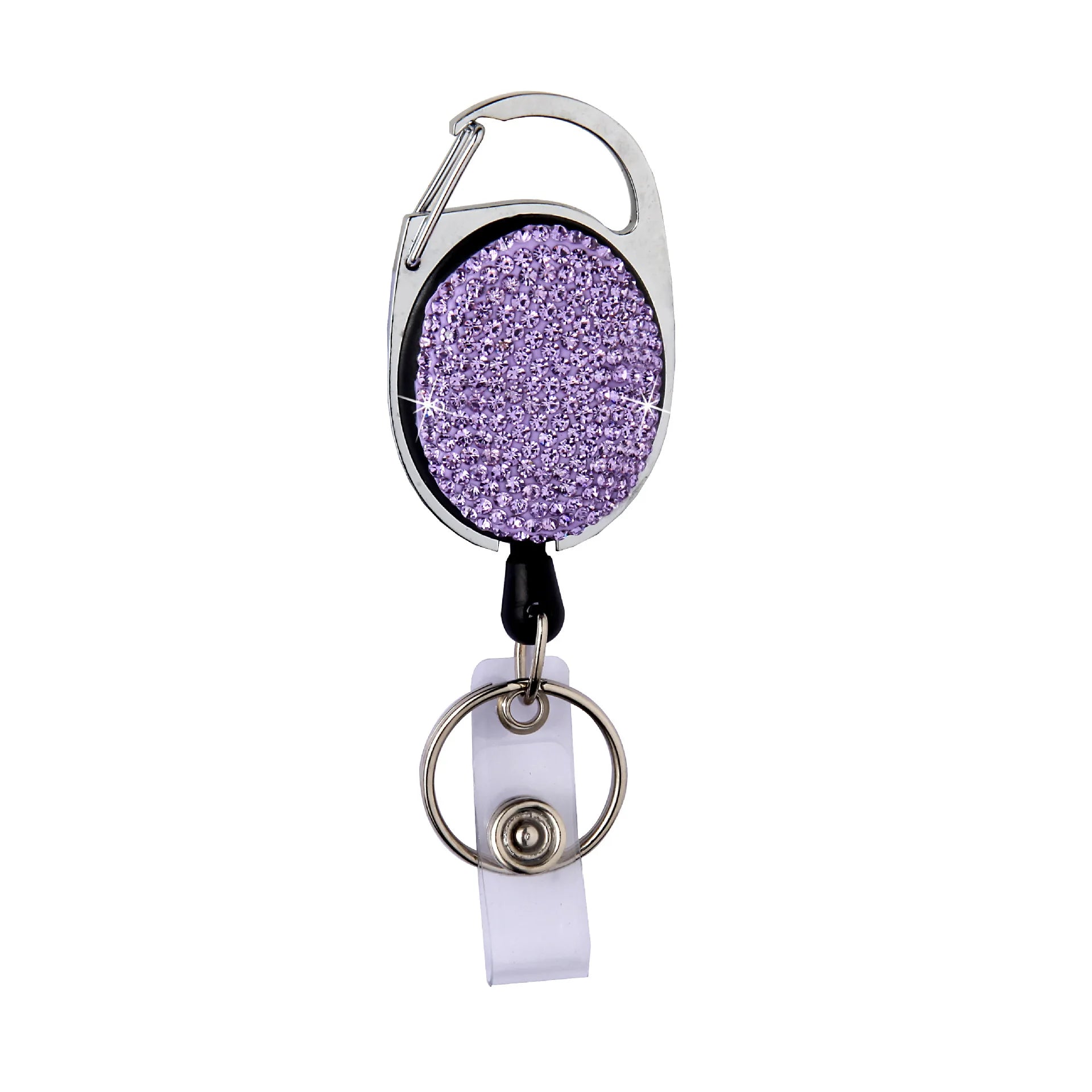Retractable Crystal ID Badge Reel Keychain