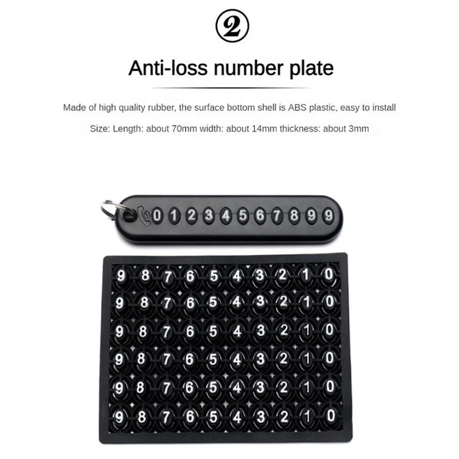 SEAMETAL Luxury Car Key Ring with Phone Number Plate Anti Lost Key Chain Alloy Hook Buckle Universal Keychain with Braided Rope