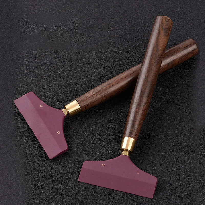 Rasqueador de Couro Espátula de Cola Cabo de Sandalwood Ferramenta de Artesanato em Couro para Colagem Adesivo de Couro Costura Suprimentos de Marroquinaria