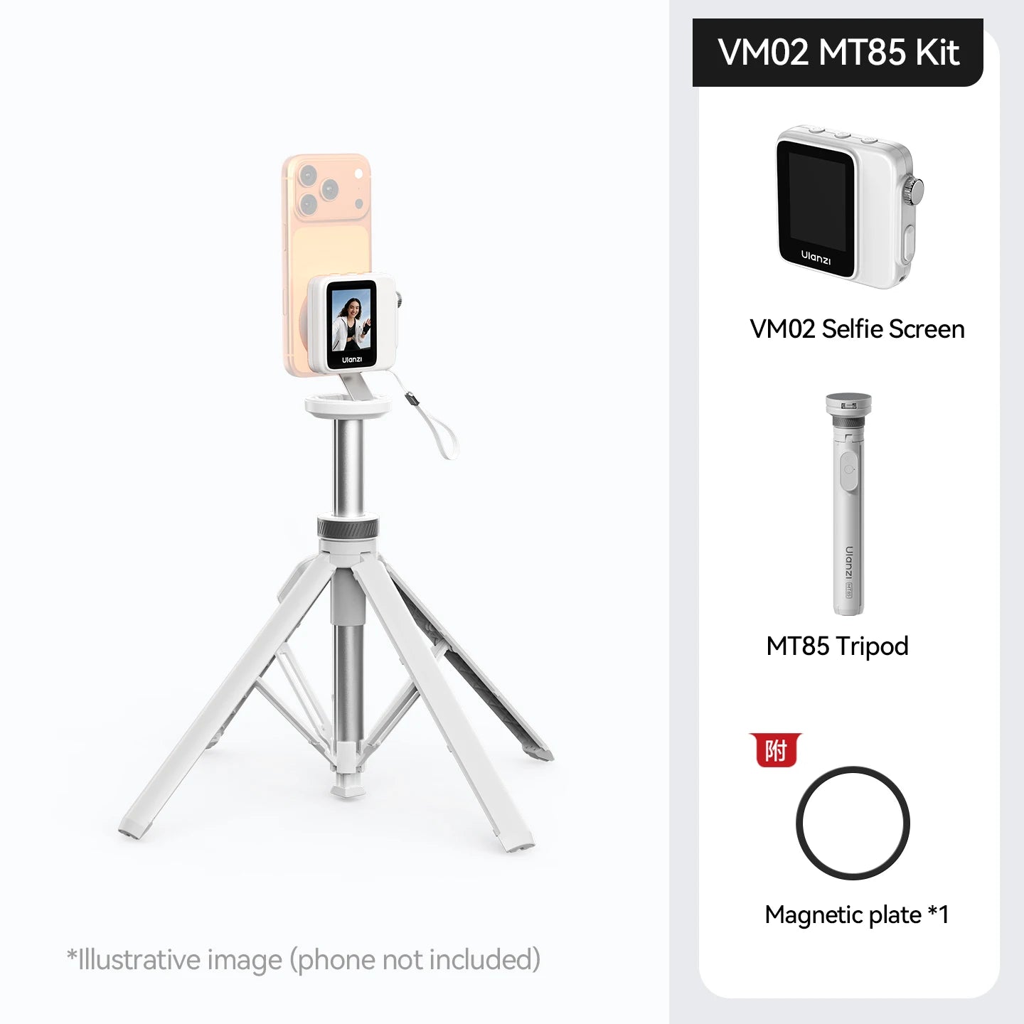 Magnetic Wireless Selfie Screen Monitor for Rear Camera Vlogging
