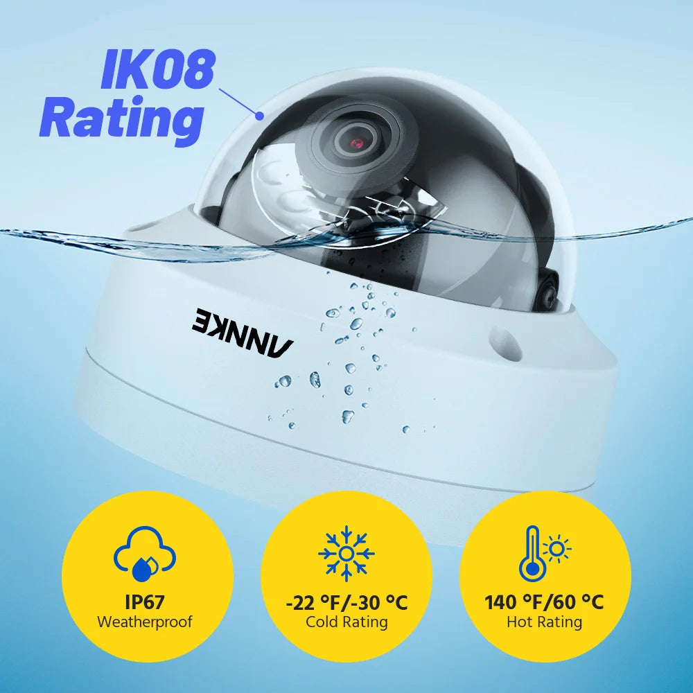4K 8MP PoE Security Camera with Color Night Vision and Audio