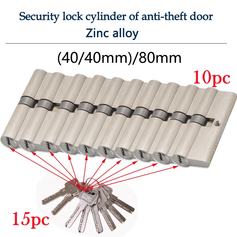 Door Cylinder Locks with Keys - Size Options