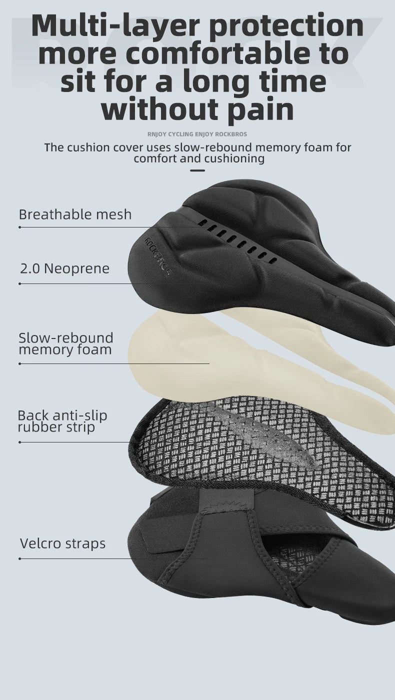 Coprisella per Bicicletta in Memory Foam Traspirante con Cuscino Antiscivolo