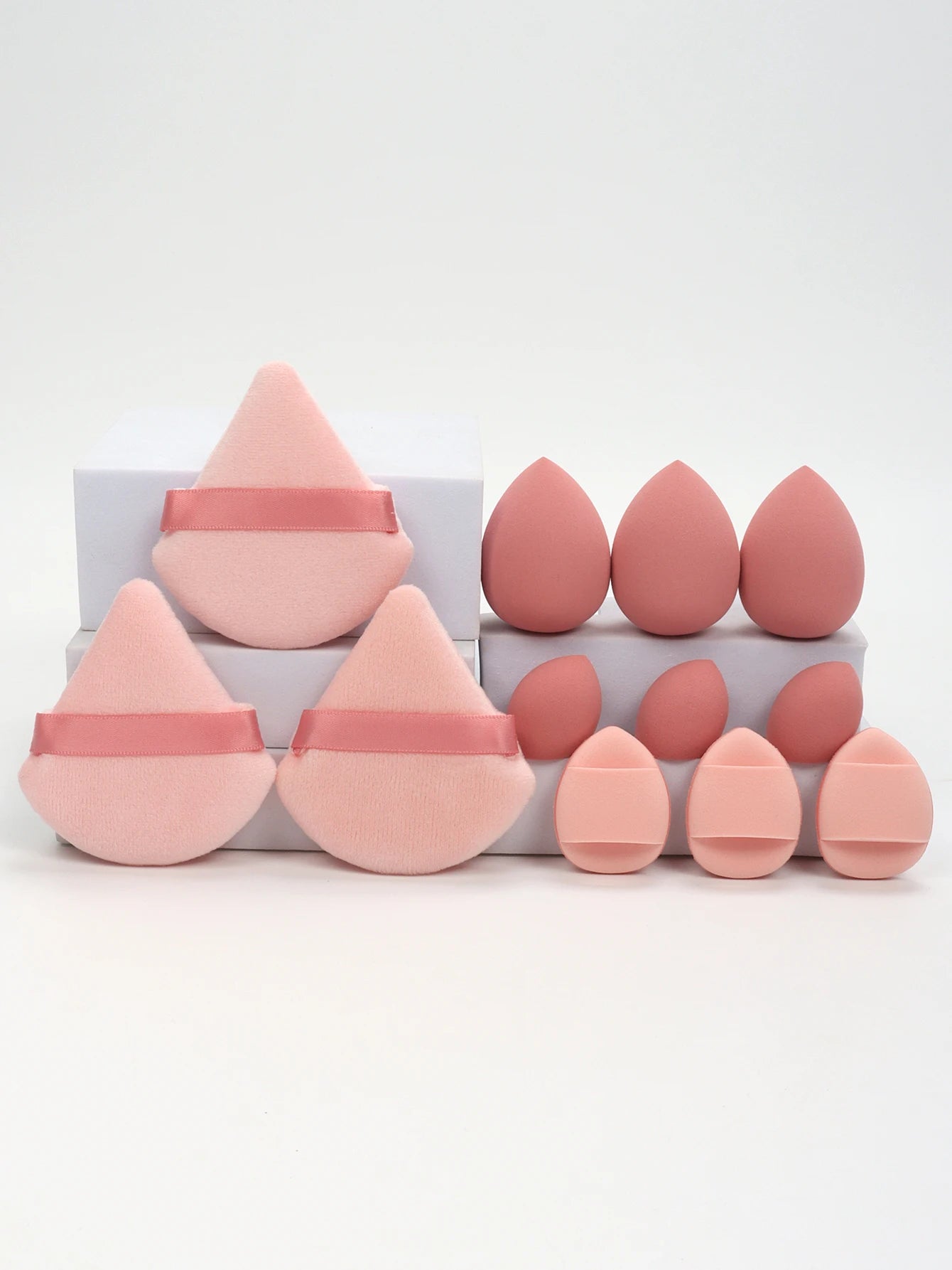 12-Piece All-Purpose Makeup Sponge Set, Made of 3 Loose Powder Puffs, 3 Mini Air Cushion Puffs, 3 Beauty Eggs and 3 Mini Beauty 