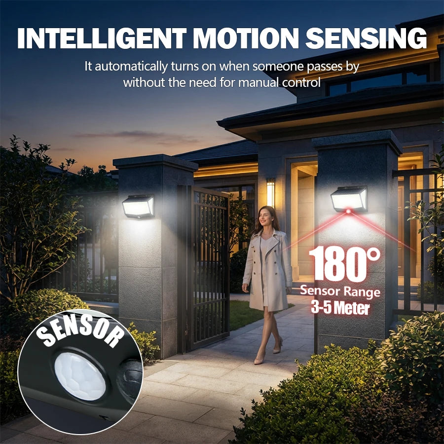 Solar PIR Wall Light with LED and Pack Options