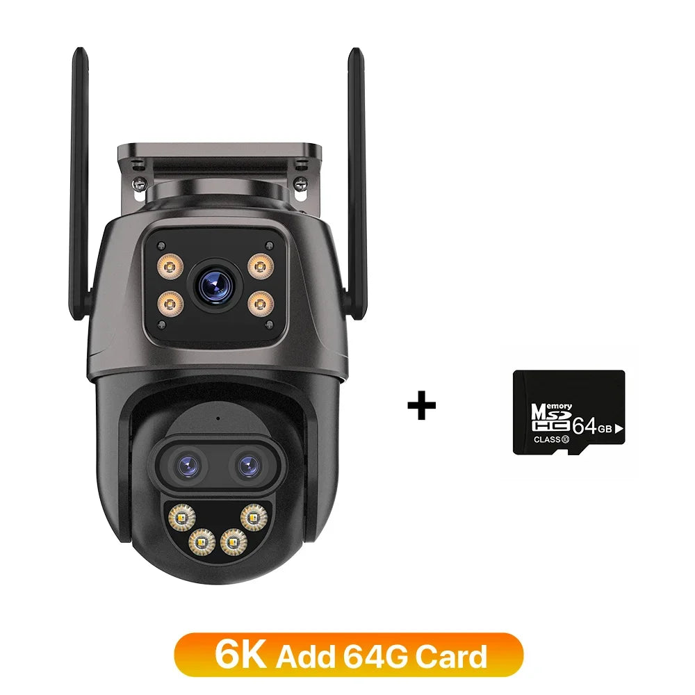 6K 9MP WiFi Outdoor PTZ Security Camera with Dual Screen and 8x Zoom