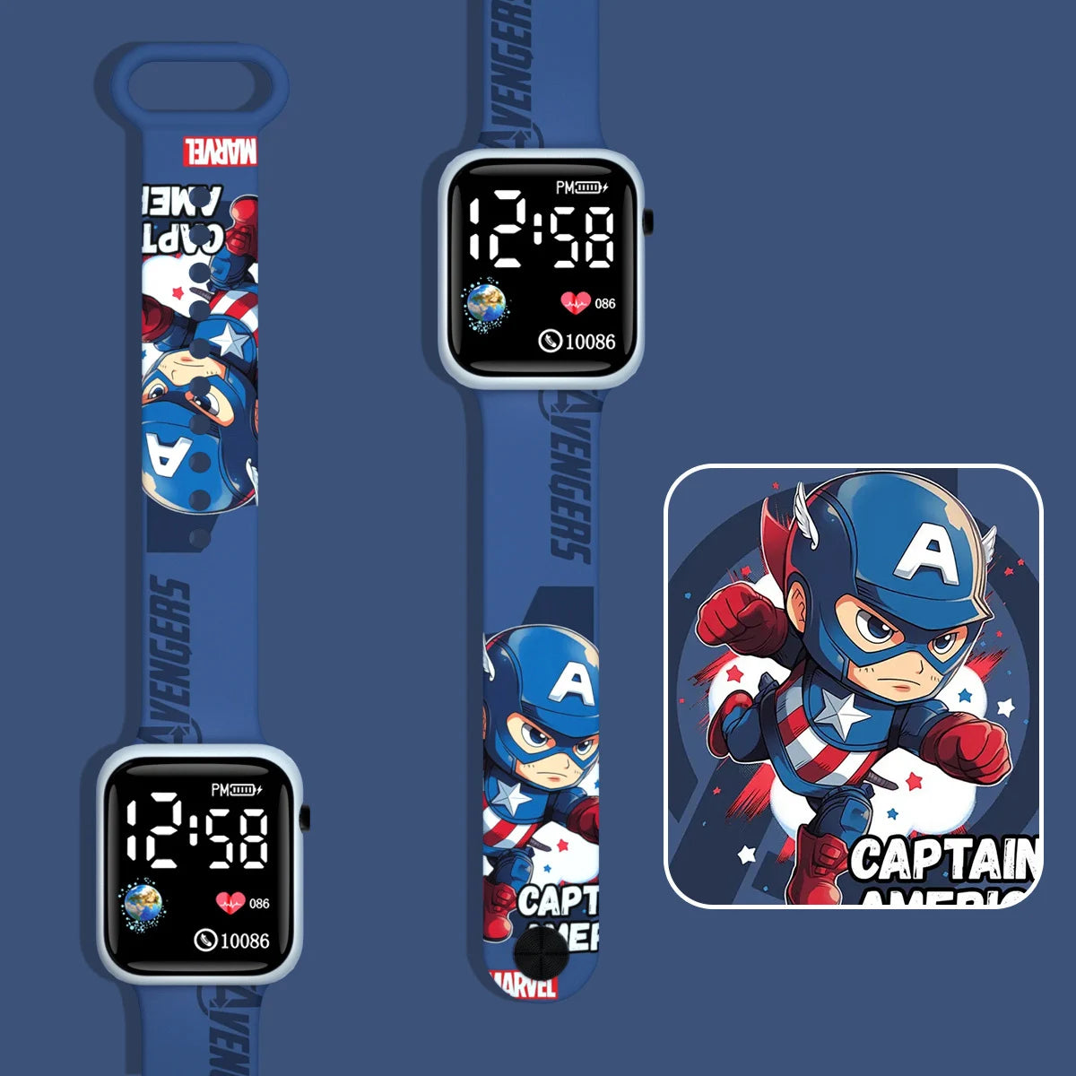 Çizgi Film Örümcek Adam Çocuk Saati LED Ekranlı