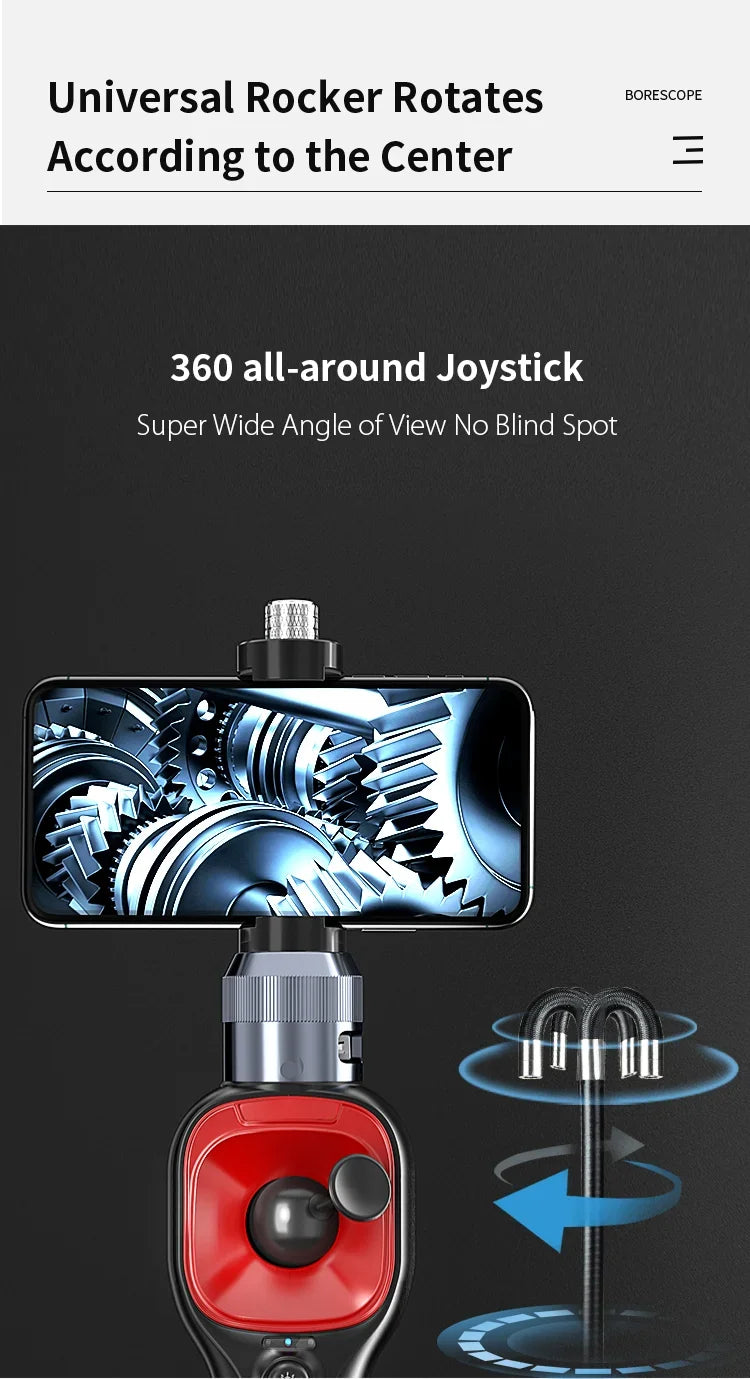 Articulating Borescope 6.2mm 4‑Way Inspection Camera