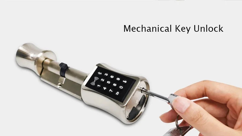 DIY Electronic Smart Door Lock Cylinder TTlock App Fingerprint Digital Keypad Card Unlock Keyless Home Security Lock EU Profile