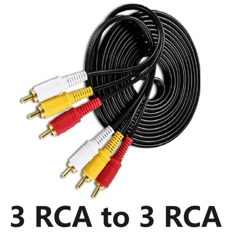 3-RCA AV-kabel, han-til-han