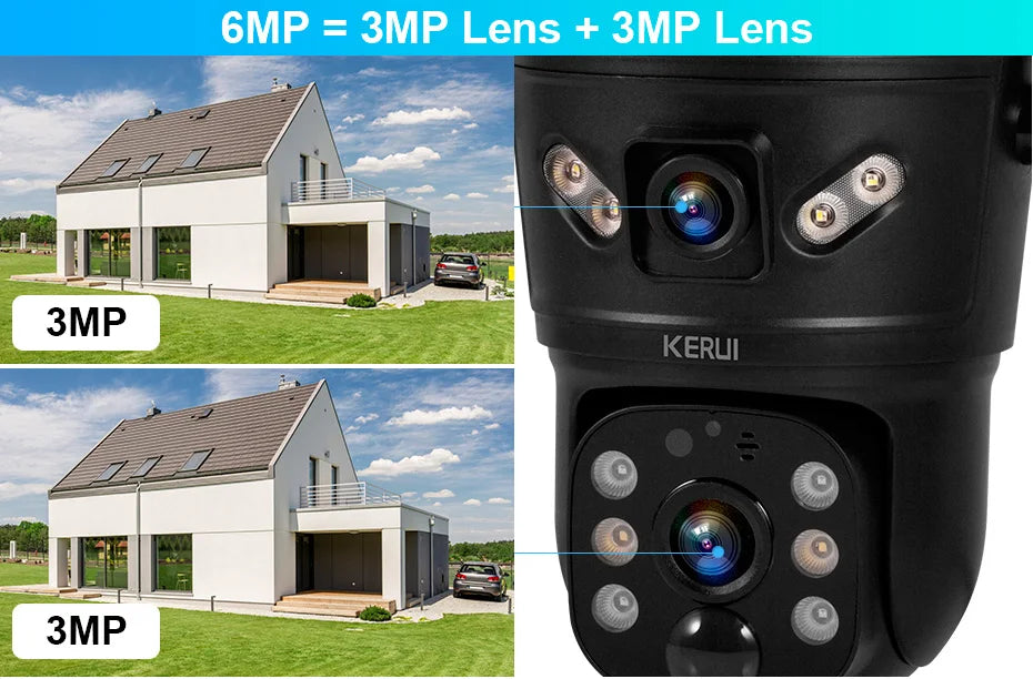 6MP Solar Powered 4G WiFi Dual Lens Outdoor Security Camera