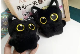 Black Cat Plush Bag Charm, 1 or 2 Pieces