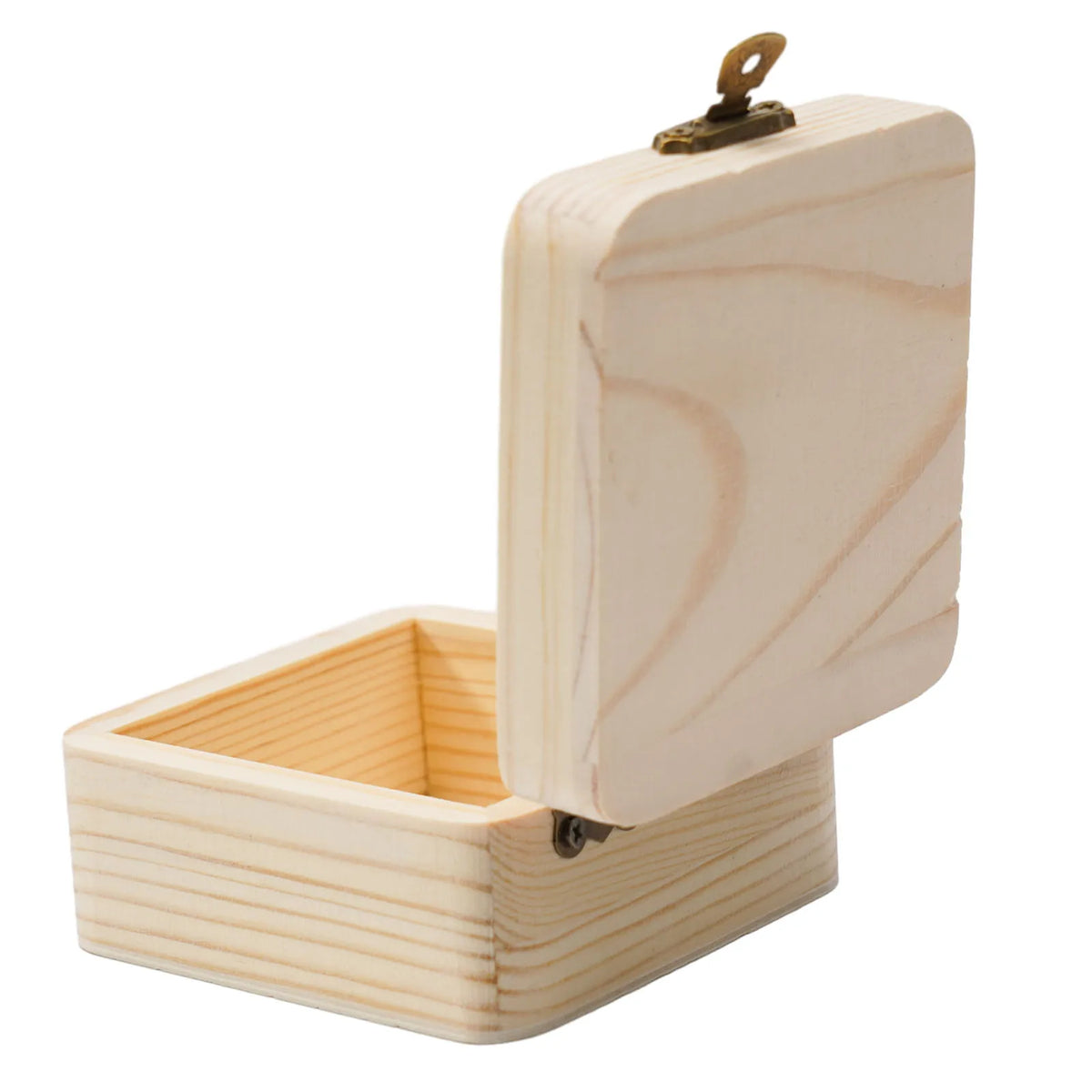 Plain Wooden Gift & Keepsake Box, 8 × 8 × 4.5 cm