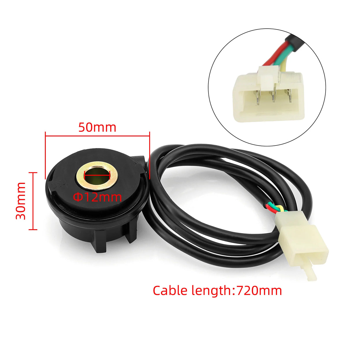 Motorcycle Odometer Sensor, 12V Speedometer Cable Replacement