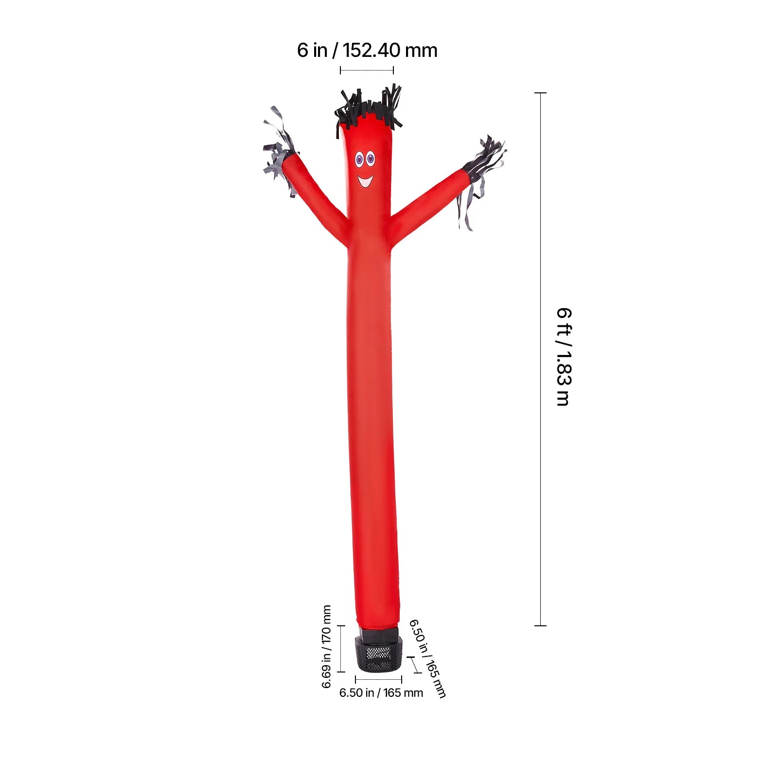 SucceBuy Inflatable Tube Man Set 6/20ft Tall with 1/15 / 1 HP Blower PP Shell IPX3 Waterproof Blower Fan for Outdoor Advertising