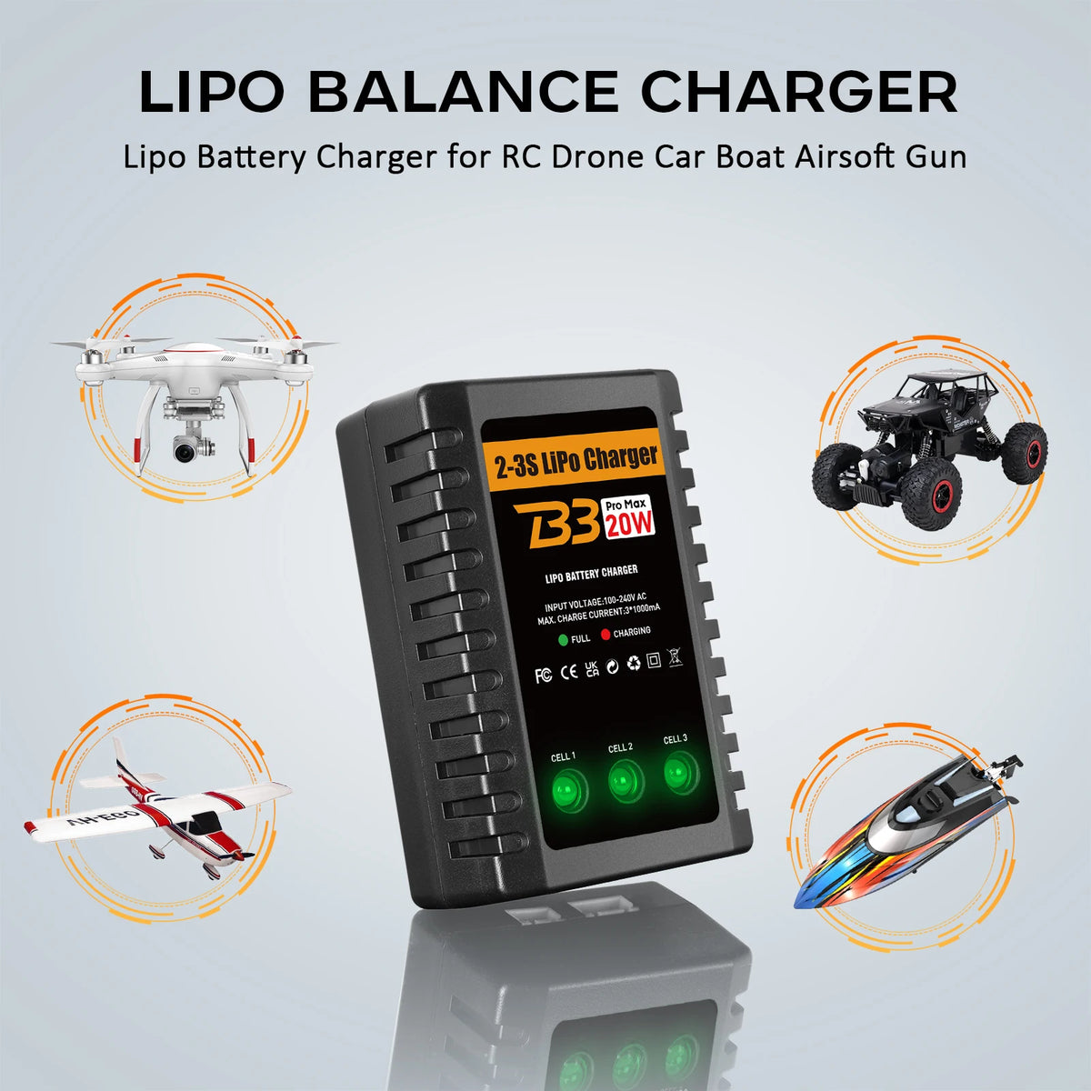 B3 Pro Max 2S-3S LiPo Balance Charger