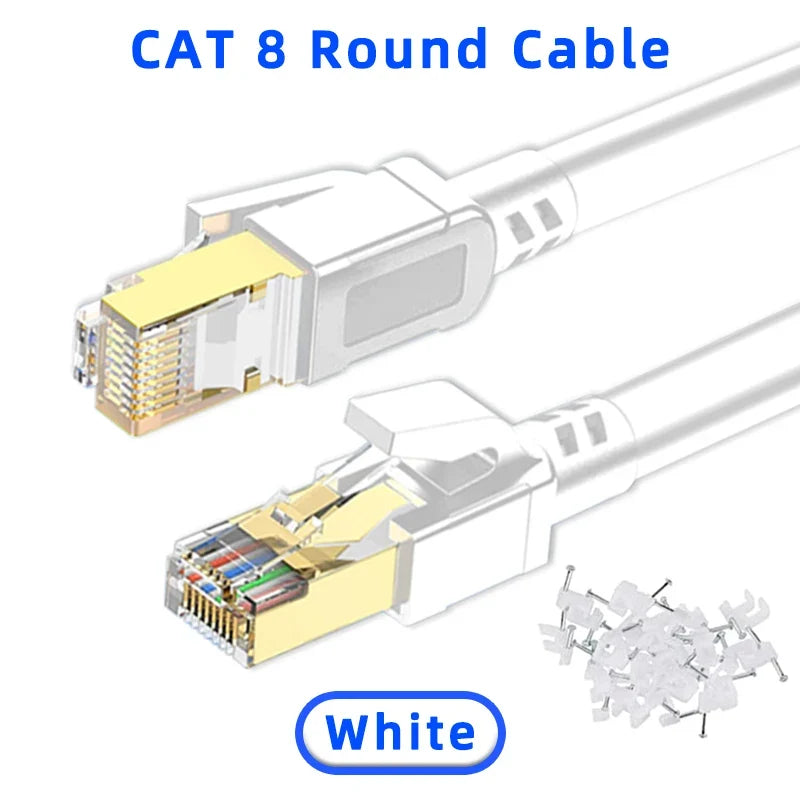 Cabo Ethernet RJ45 blindado Cat 8