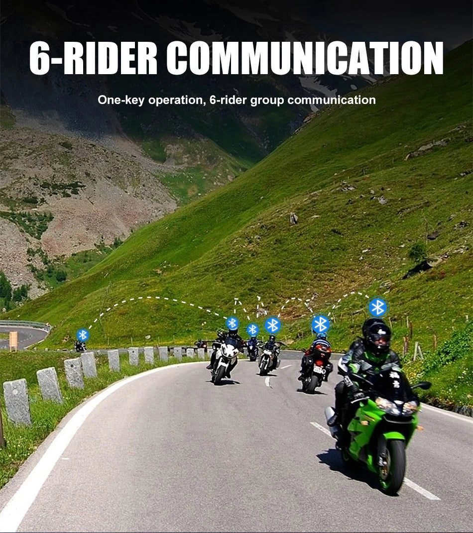 S8 Bluetooth motorhelm intercom