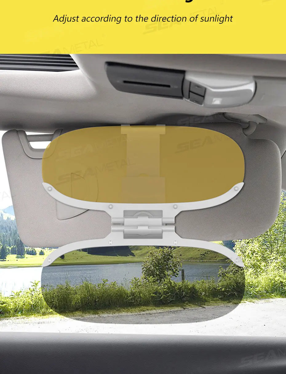 SEAMETAL Flip-On Car Sun Visor Polarized Lens Summer Anti-Glare Driving Goggle Universal UV-Blocking Sunshade Night Vision Lens