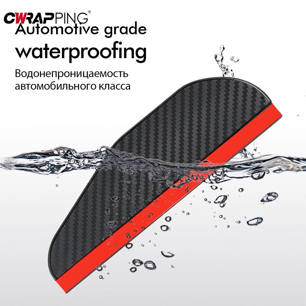 2PCS Car Rearview Mirror Rain Eyebrow Carbon Fiber Sun Visor Shade Cover Protector Clear Vision for Rain Car Mirror Accessories 