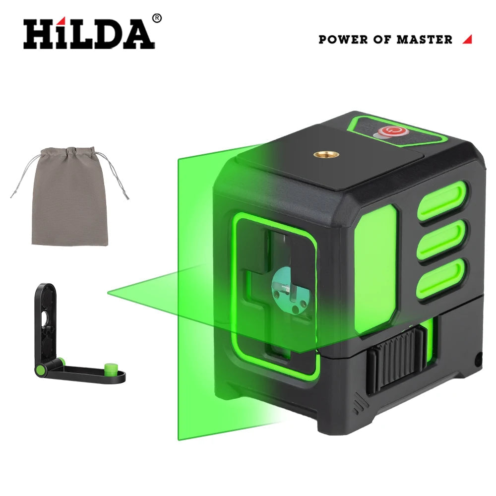 HILDA Laser Level 2 lines/5 Lines 360 Automatic Leveling Level Construction Tool Equipment Green Light Cross Laser Good Gift 