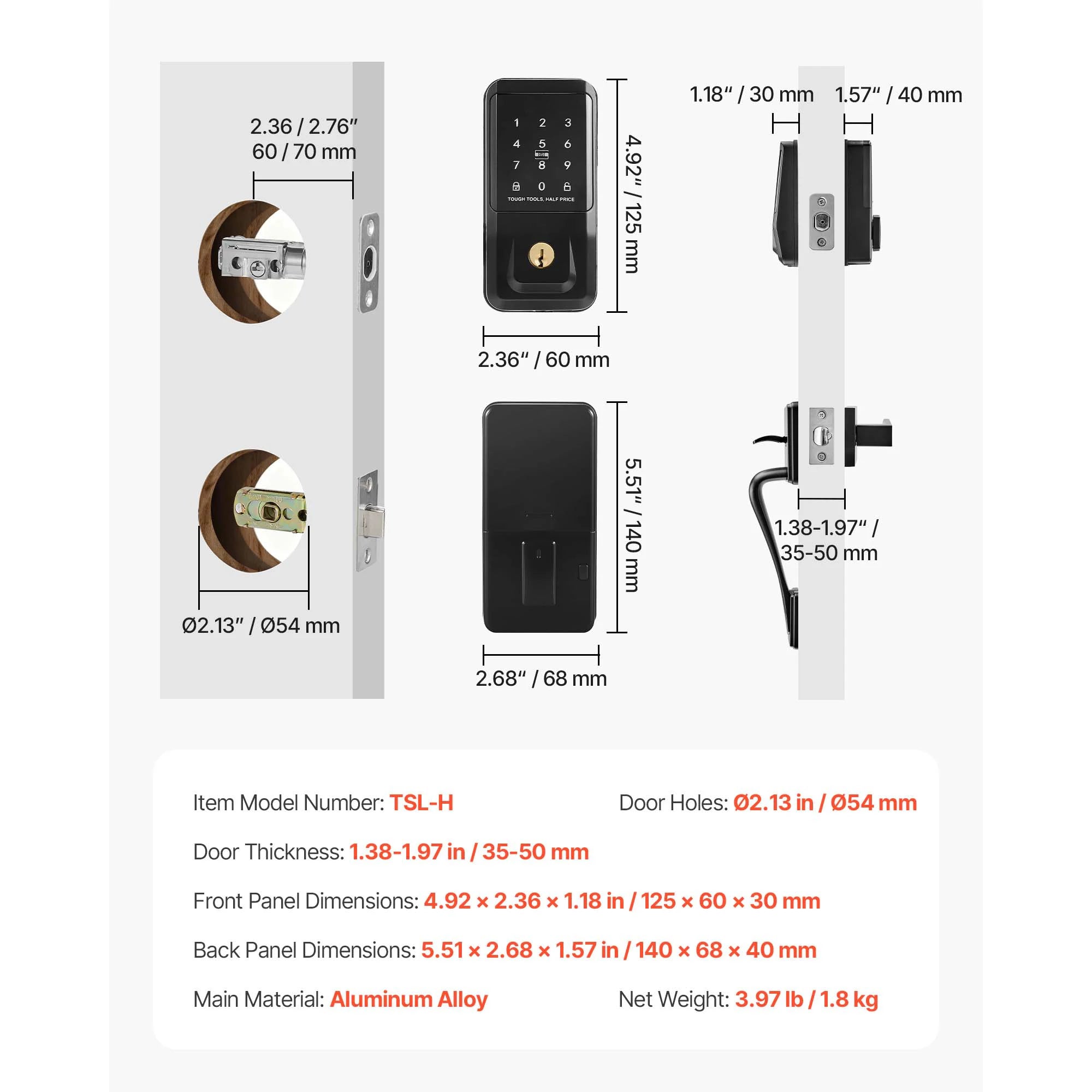 Keyless Entry Door Lock with Keypad, Auto-Lock & 100 User Codes
