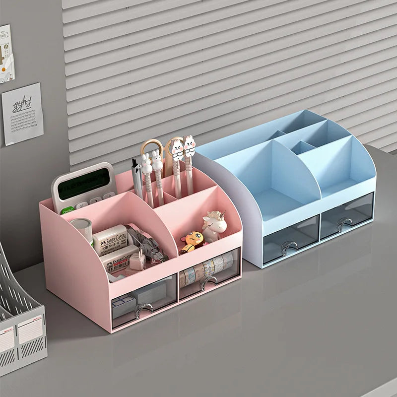 Desktop Organiser with Two Clear Drawers