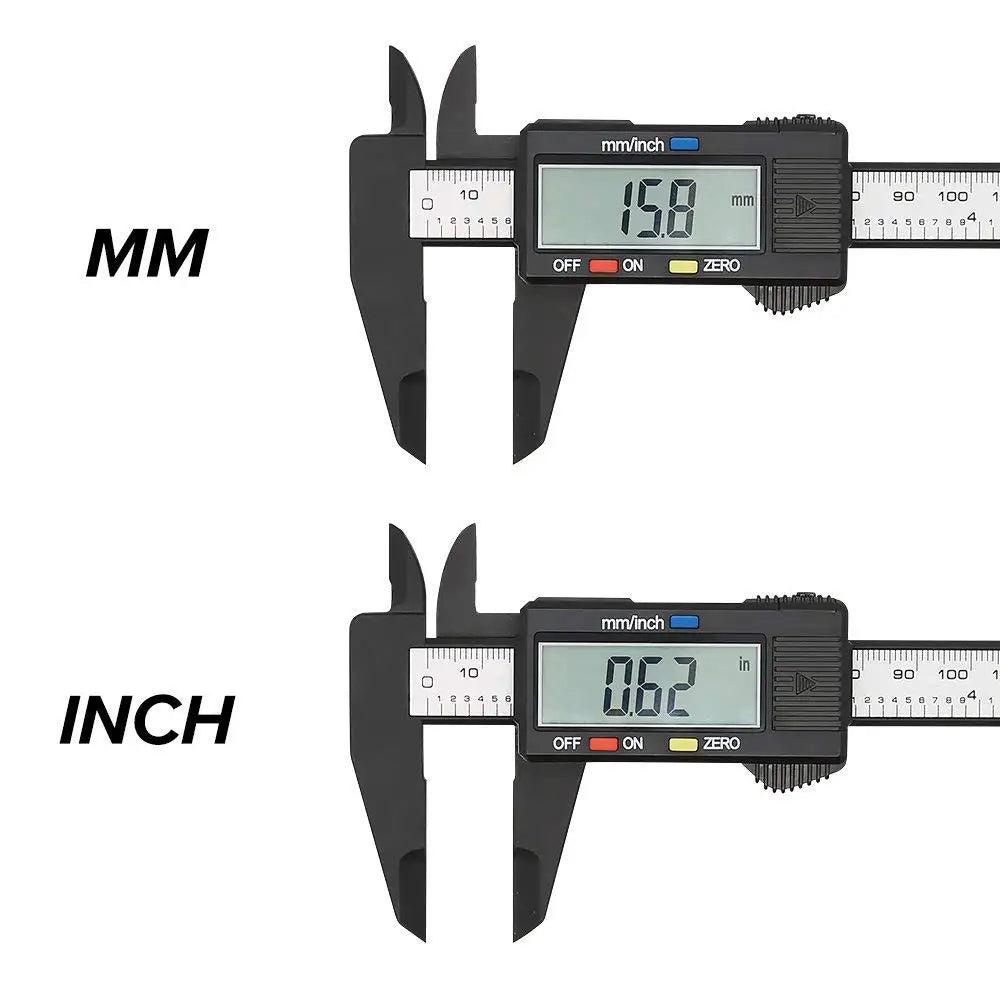 150mm 100mm Elektronischer Digitaler Messschieber Kohlefaser-Messschieberlehre Messwerkzeug Digitales Lineal