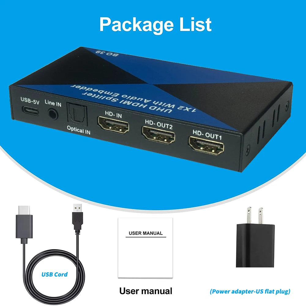 4K HDMI-splitter met audio-embedder