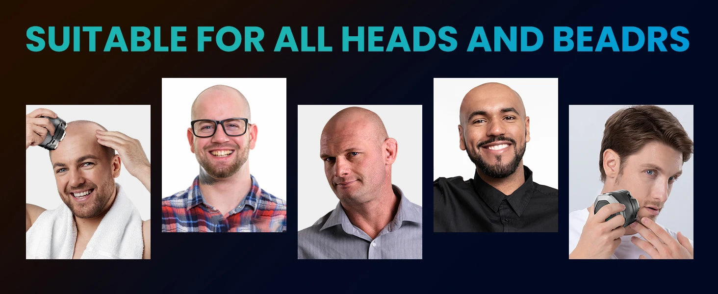 Elektrický holiaci strojček na hlavu pre hladké a rýchle holenie dohola