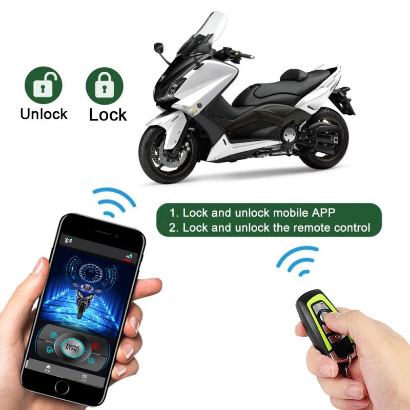 Bluetooth Motorcycle Anti-Theft Alarm with PKE Sensing and App Control